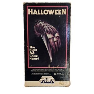 Halloween VHS Media Home Entertainment‎ Double Flap White Stripe 1981 Tested